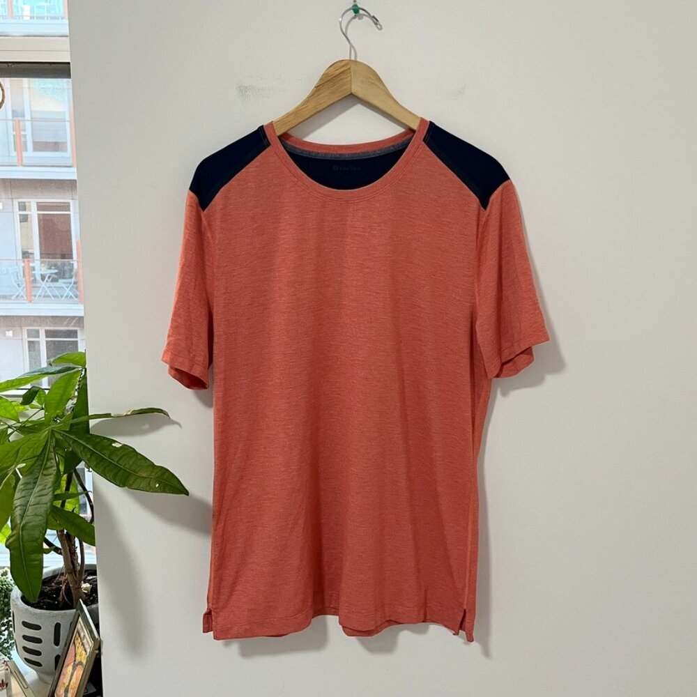 Lululemon Men's Orange & Blue Short Sleeve Top